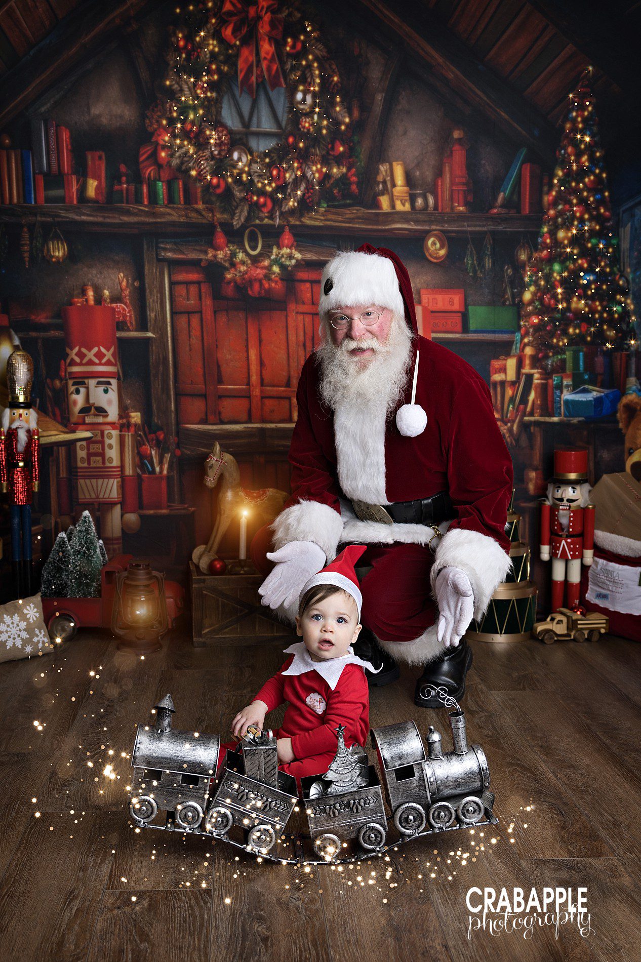 santa claus pictures with baby dressed as an elf