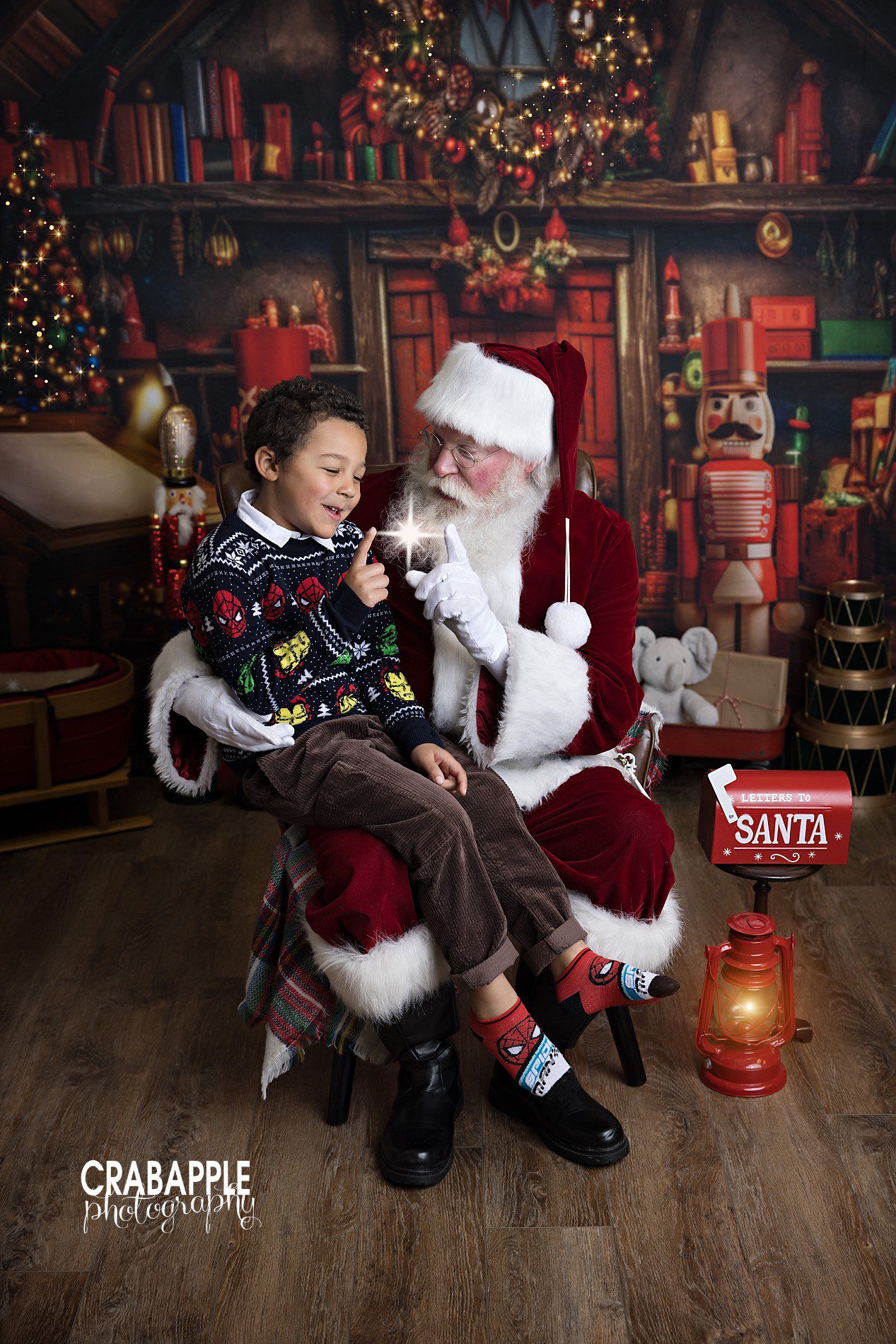 spider-man christmas sweater for santa claus photos