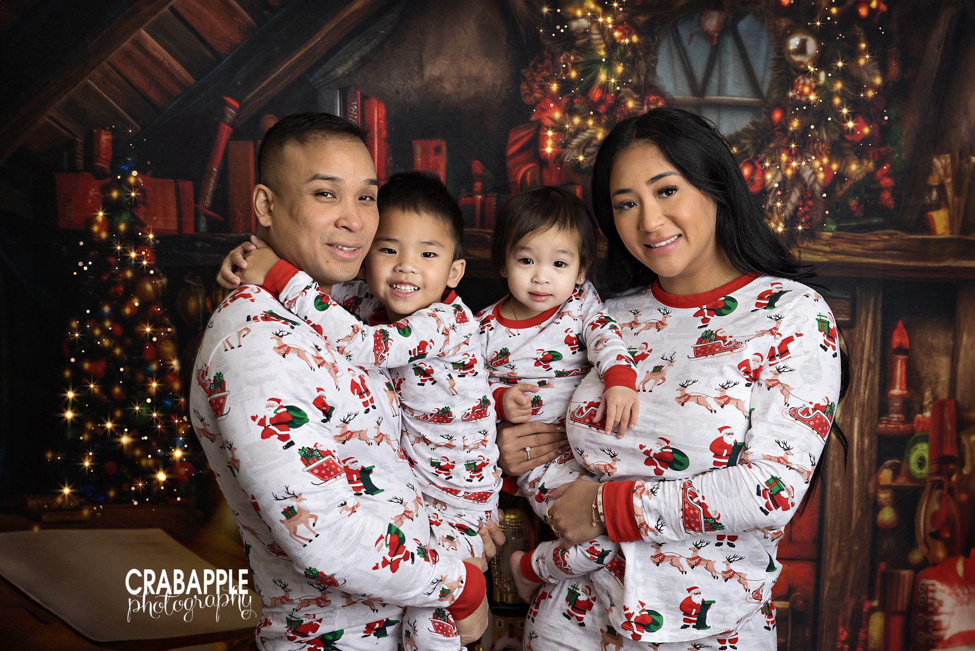 family christmas pajamas for portraits