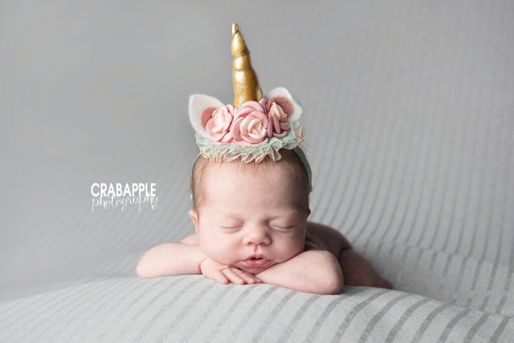 Unicorn themed newborn photo ideas