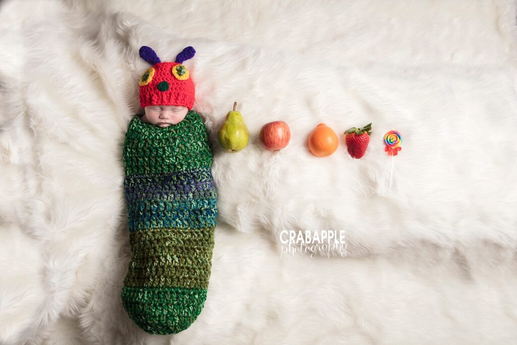 "Very Hungry Caterpillar" inspired baby wrap 