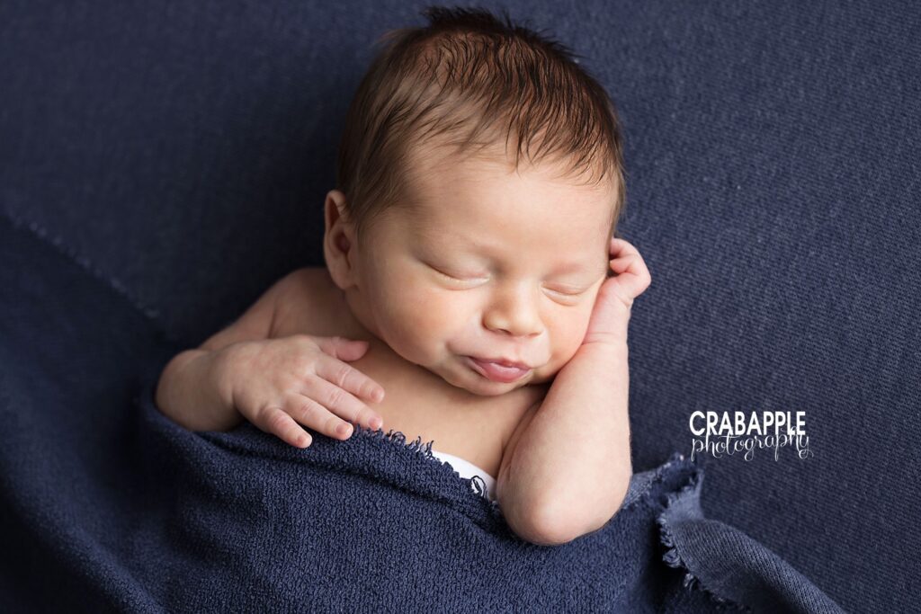 Newborn Close Up Close up newborn photo side lying pose