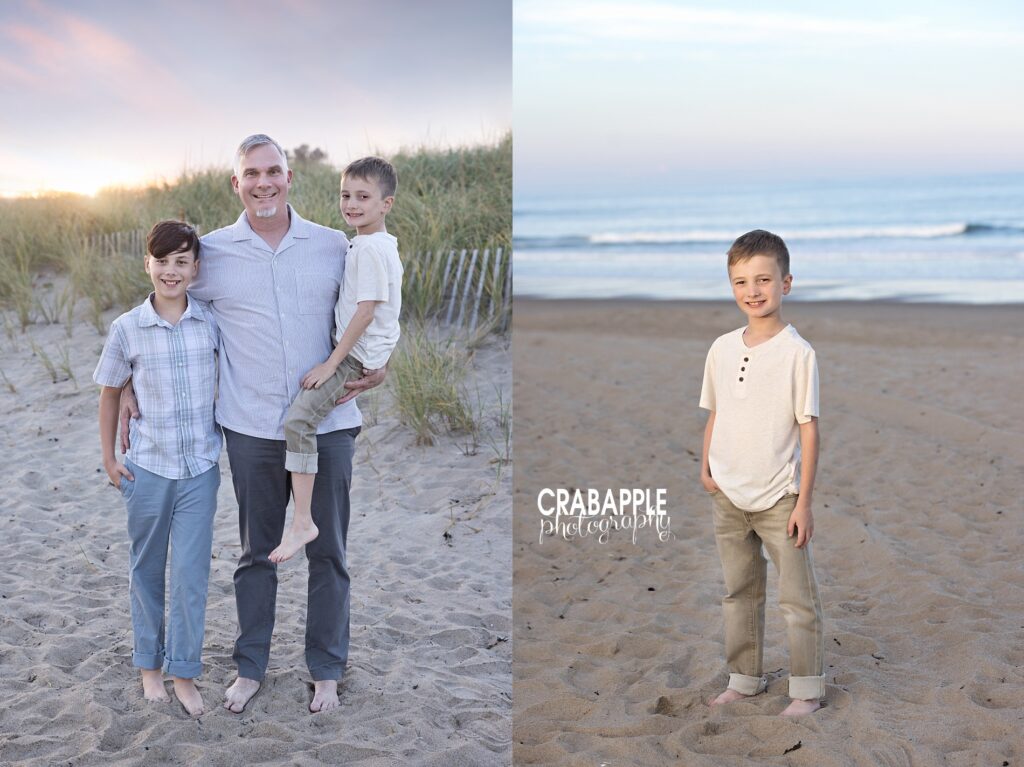 Candid moments from a relaxed family photo session on the beach Relaxed beach photos during a Salisbury Beach family session