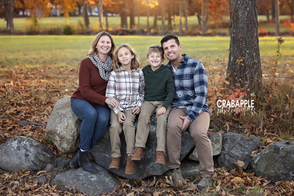Outdoor fall family portraits near Somerville MA