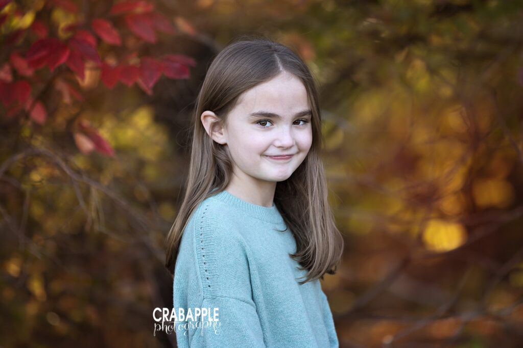 Child portrait photography in MA outdoors during fall