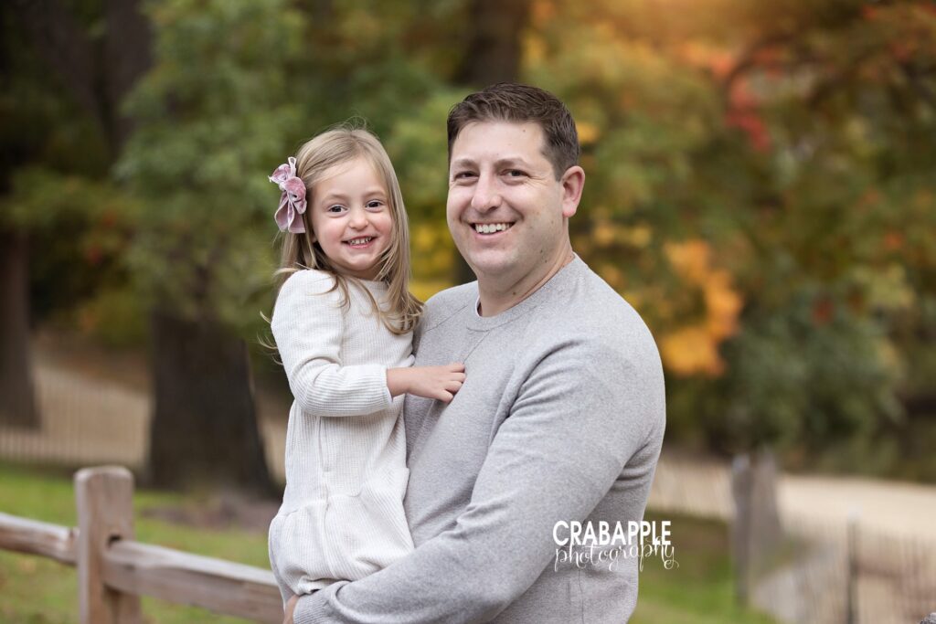 Father daughter photo ideas for fall in New England