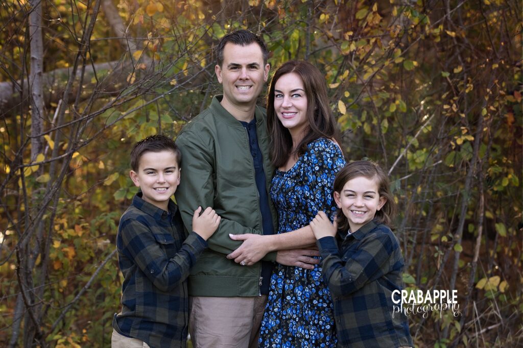 Family photo pose ideas North Shore MA featuring a standing family group
