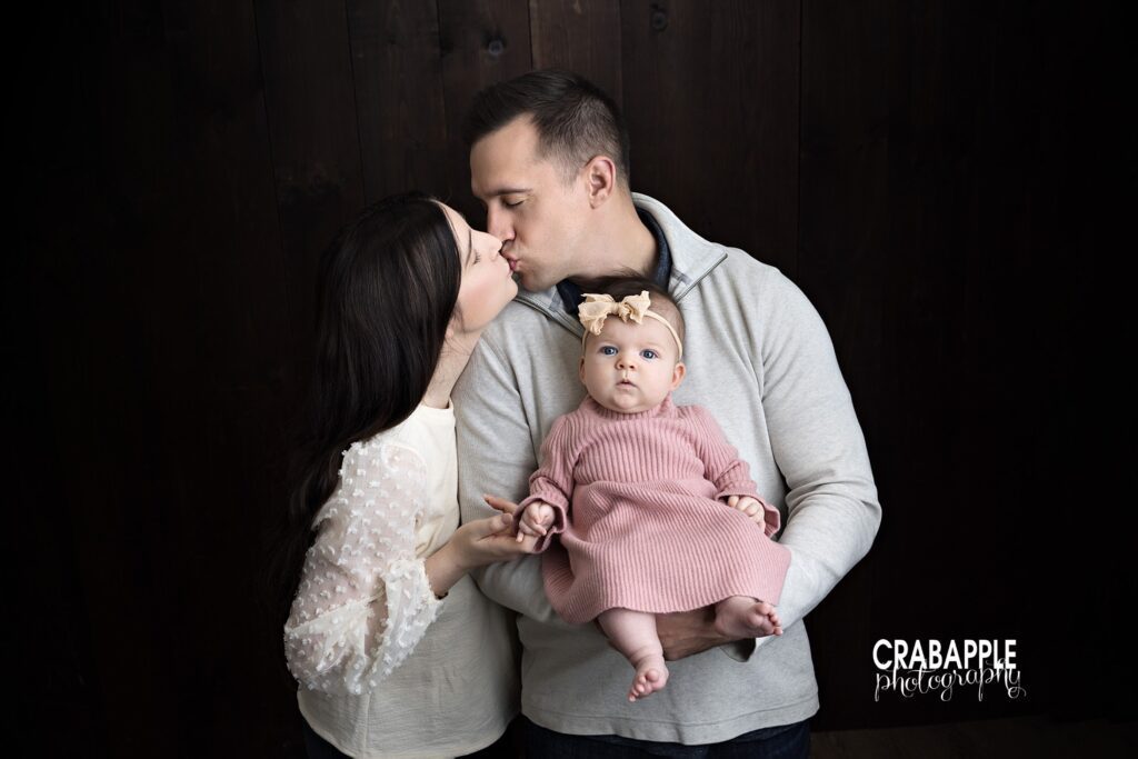 Andover MA baby photographer capturing family connection during 3-month milestone session
