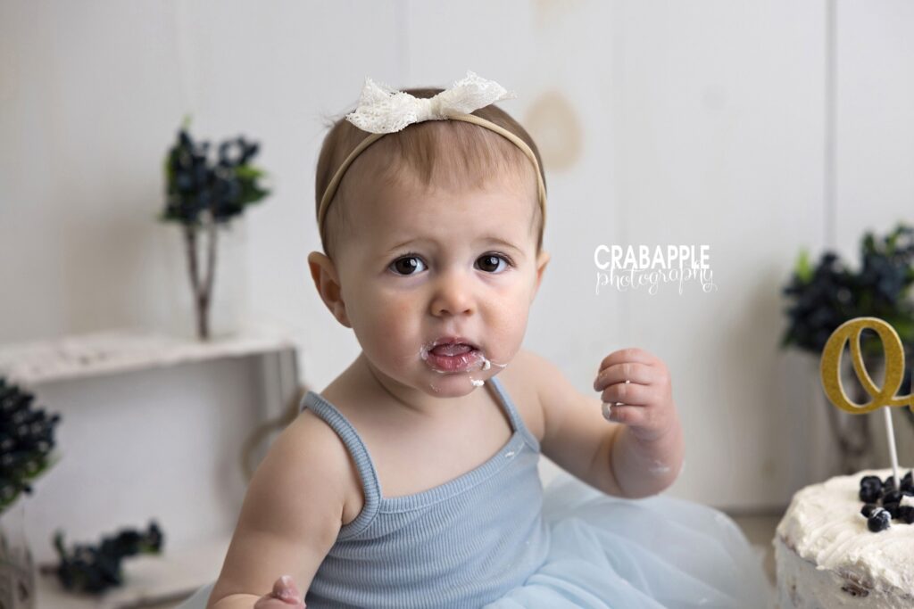 Chelmsford MA cake smash baby pictures Cake smash baby pictures for Chelmsford MA family photographed in Andover studio