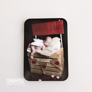 Large rectangular magnet customized with Valentine's Day mini session portrait