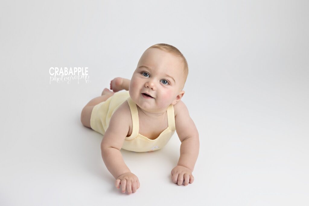 9 month baby portrait by Burlington MA baby photographer

