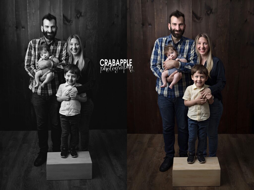 Family portrait from a 3 month baby photoshoot in Dracut MA


