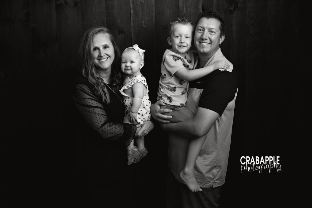 Bedford MA family photographer Black and white family portrait Bedford MA