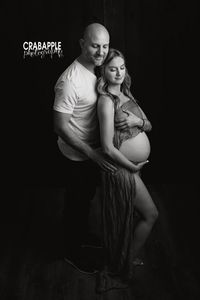 Couples maternity photoshoot Boston studio Romantic couples maternity photoshoot in Boston studio with focus on mother and baby bump