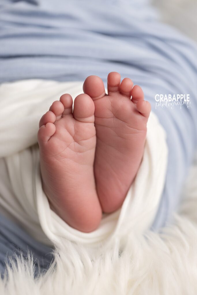 close up of newborn baby boy feet
