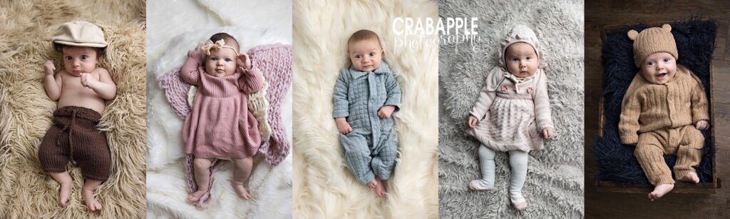 3 Month Baby Photoshoot Ideas Boston MA Collage of 3 month baby milestone photography sessions from Boston, Andover, Dracut, Bedford, Arlington, Amesbury, and the North Shore