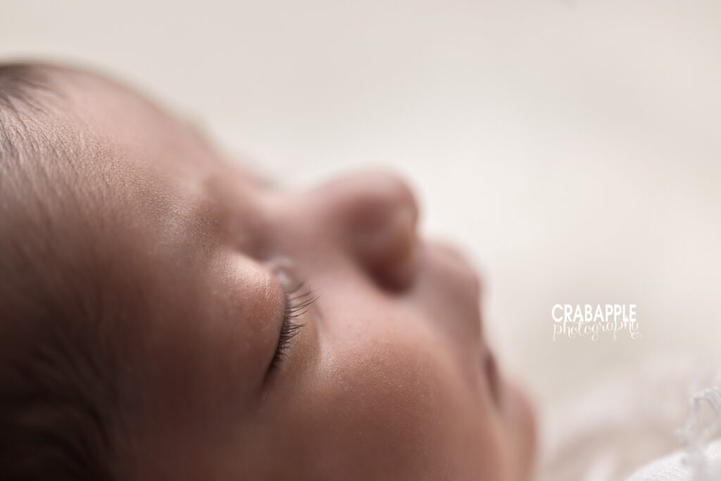 Newborn Profile Portrait Close up side profile portrait of newborn baby girl