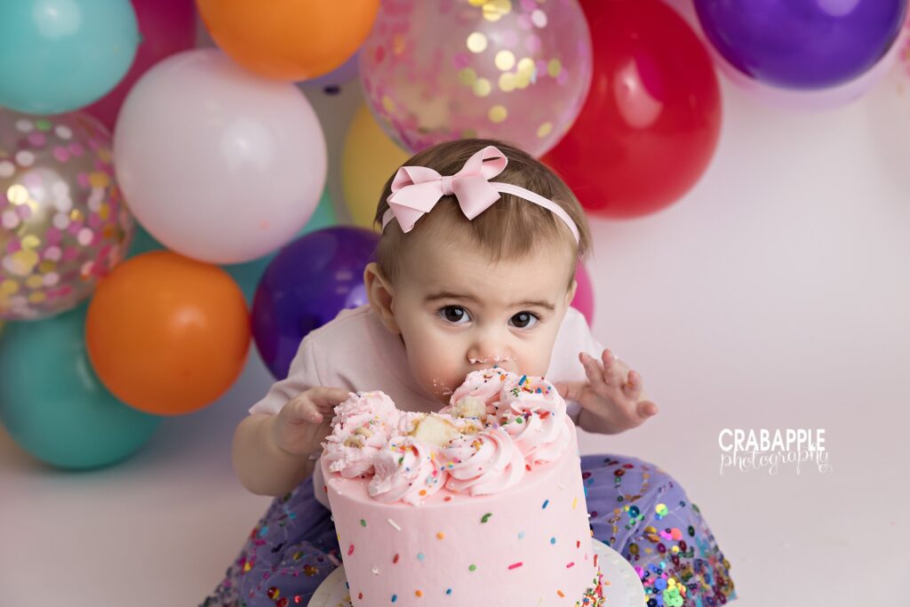 Cake with Hands Birthday girl grabbing handfuls of cake and frosting