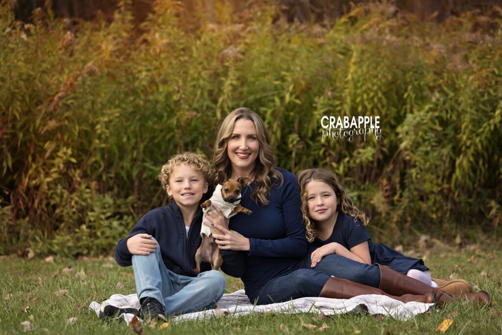 Ipswich River Park fall family portrait Family enjoying an outdoor fall portrait session at Ipswich River Park