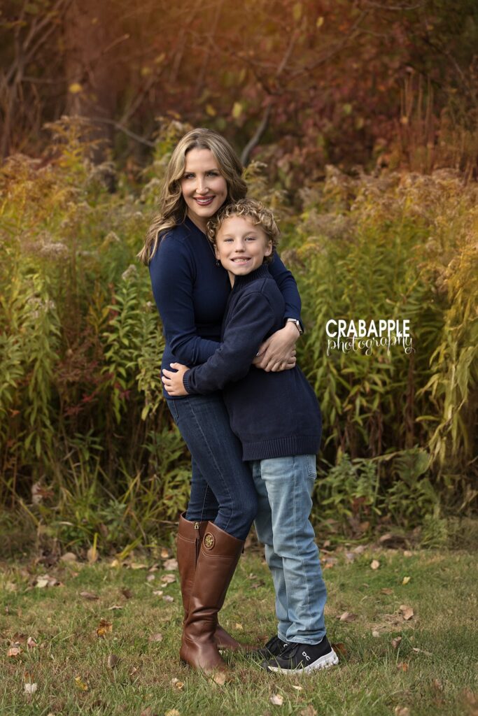 Mom and child fall portraits in North Reading Mom and child enjoying a relaxed fall portrait session in North Reading MA