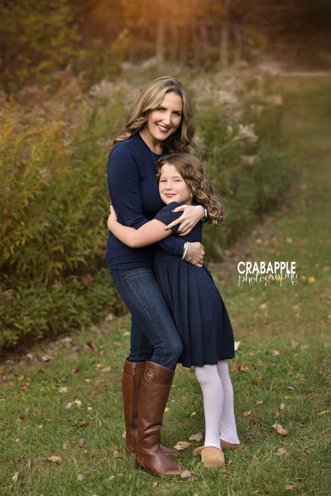 North Reading MA mother and child photos Mother and child photographed together during a fall family session in North Reading MA