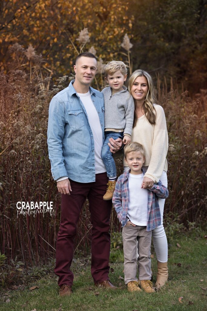 North Reading fall family session Family photographed outdoors during a fall family session in North Reading MA